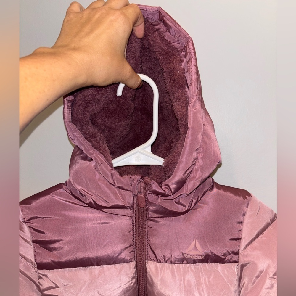 NWT Reebok Kids Dusty Rose Pink Puffer Jacket 5T - Picture 4 of 5